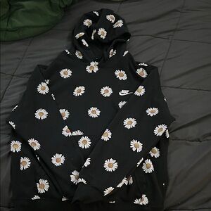 Nike Black Hoodie with Floral Design